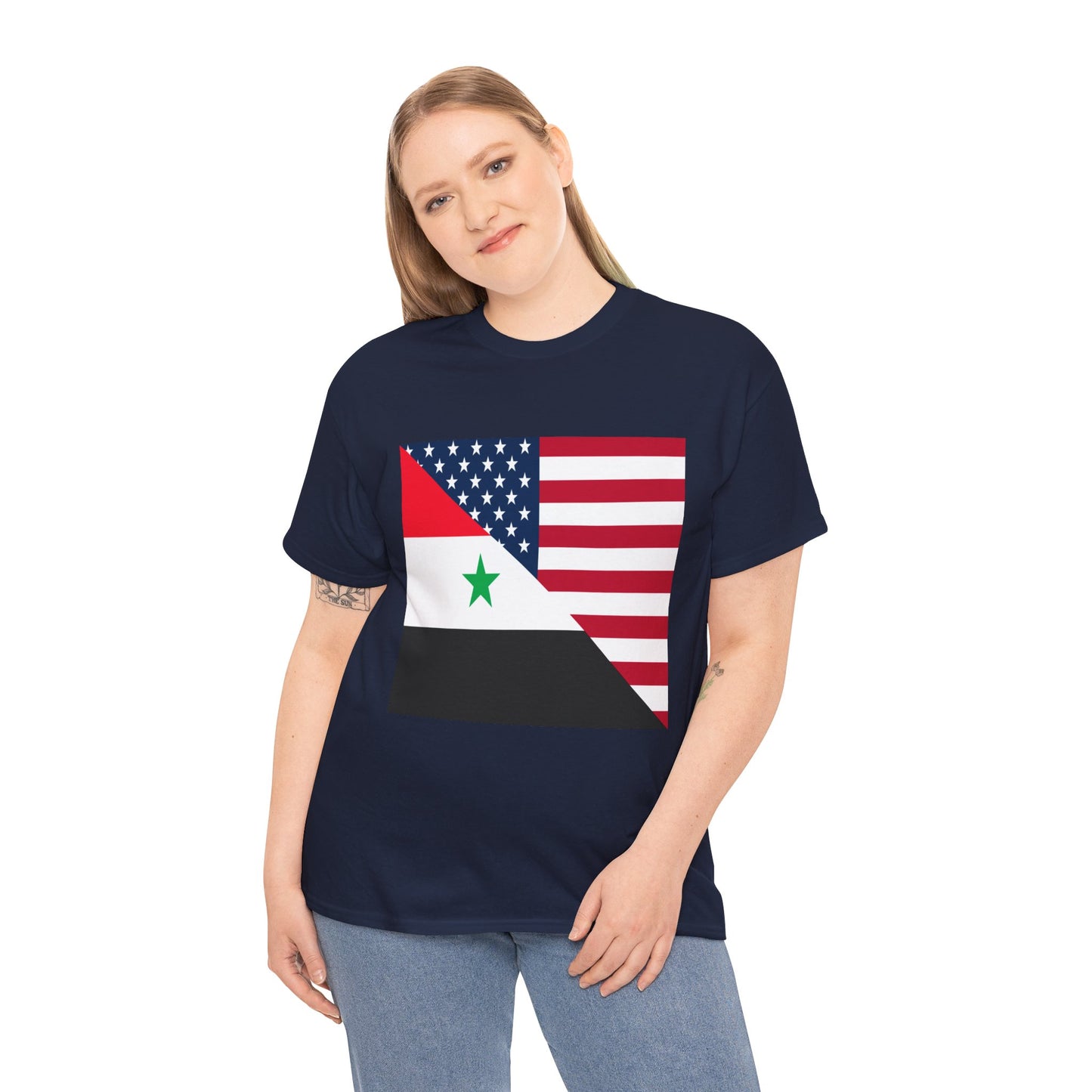 Syrian American Flag Half Syria USA T-Shirt | Unisex Tee Shirt