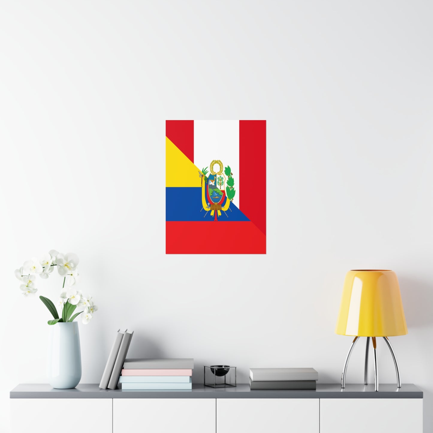 Peru Ecuador Flag Peruvian Ecuadorian Premium Matte Poster