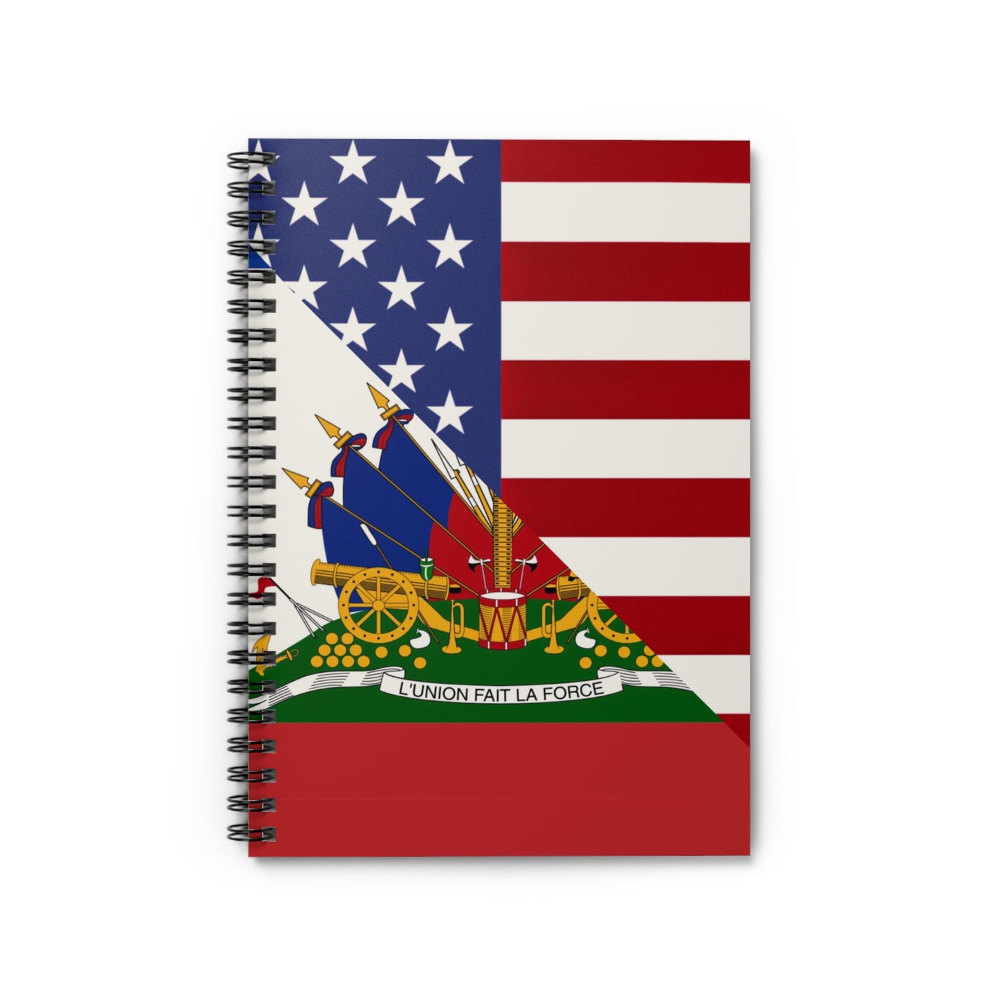 Haiti USA Flag Half Haitian American Spiral Notebook - Ruled Line