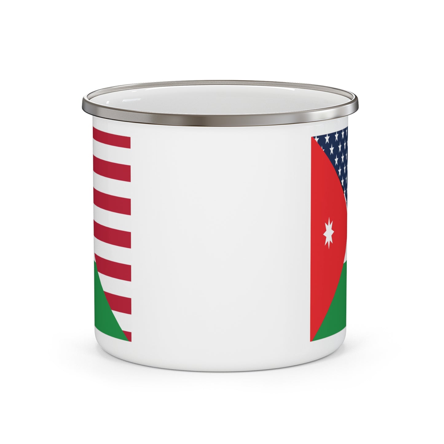 Jordan American Flag Half Jordanian USA 12oz Enamel Mug