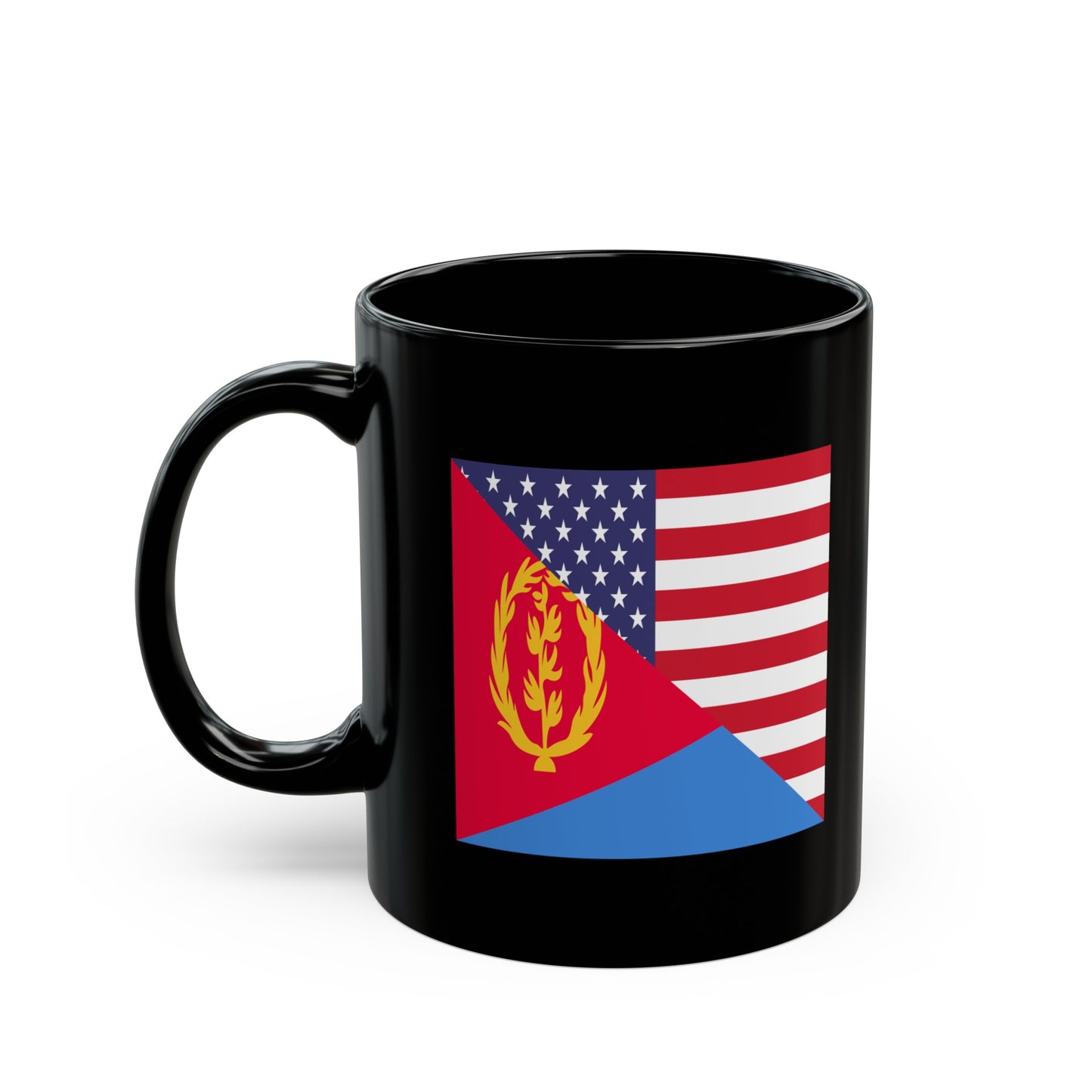 Eritrean American Flag Eritrea USA Black Mug (11oz, 15oz)