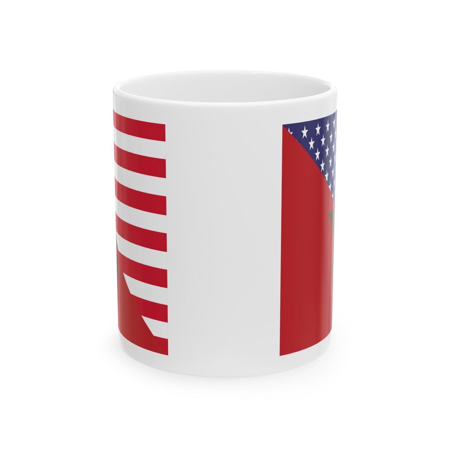 Moroccan American Flag Morocco USA Ceramic Mug 11oz, 15oz Cup