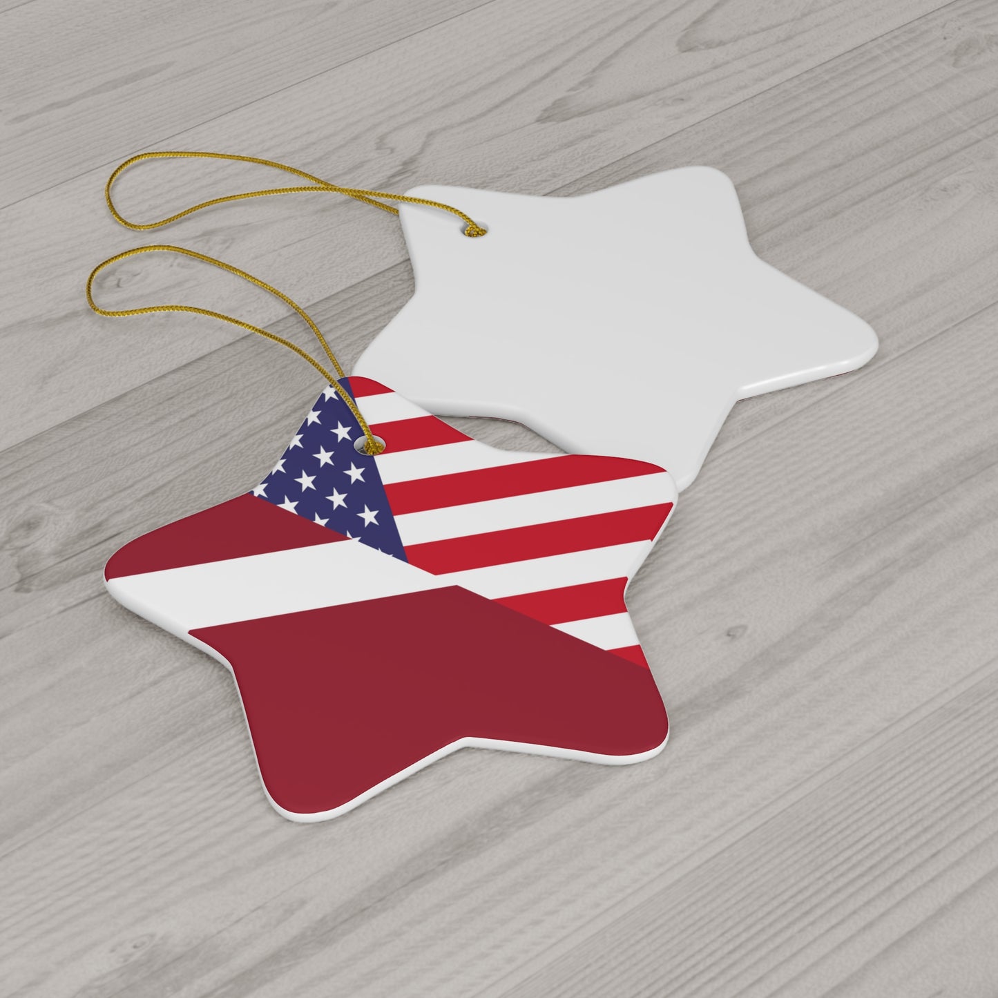 Latvian American Flag Latvia USA Ceramic Ornament | Christmas Tree Ornaments