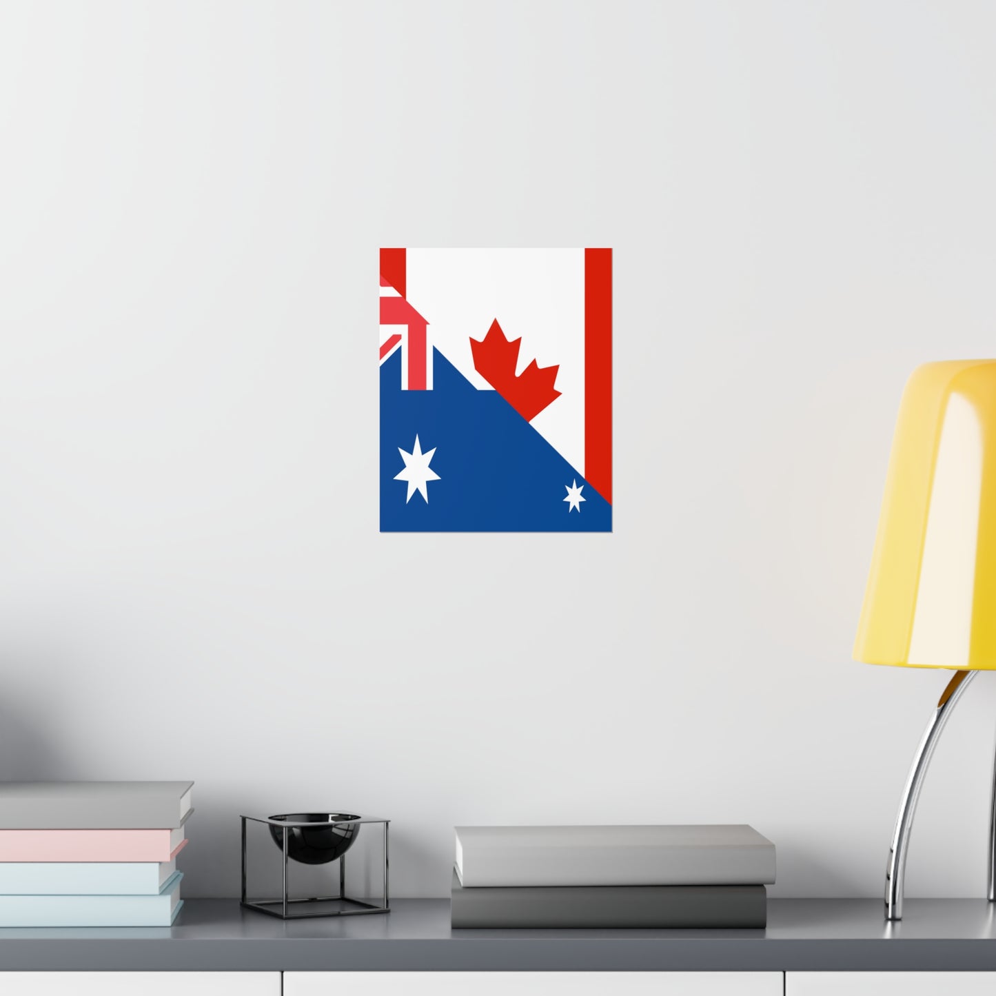 Australian Canadian Flag Half Australia Canada Premium Matte Poster