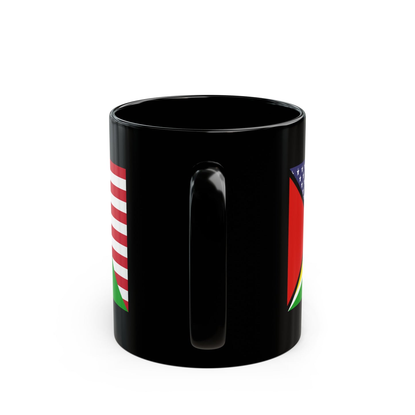 Guyana American Flag Half Guyanese USA Black Mug (11oz, 15oz)