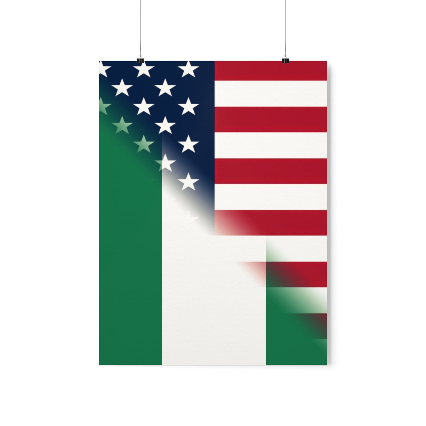 Nigerian American Flag Half Naija USA African Premium Matte Poster