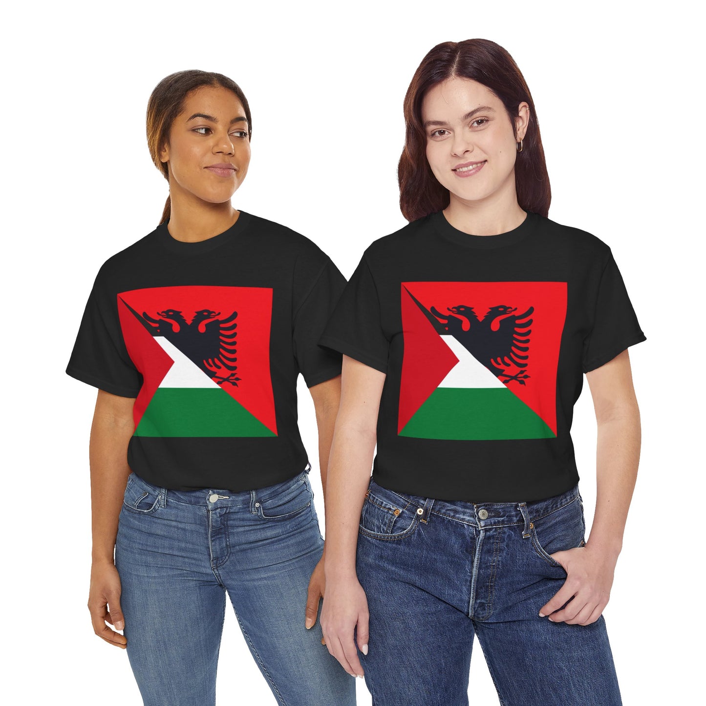 Albanian Palestinian Flag Half Albania Palestine T-Shirt | Unisex Tee Shirt