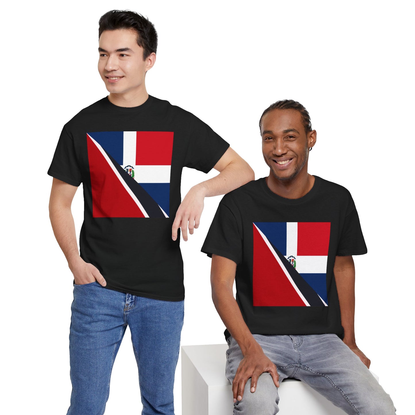 Dominican Trini Flag T-Shirt Unisex Republic Trinidad and Tobago Tee Shirt