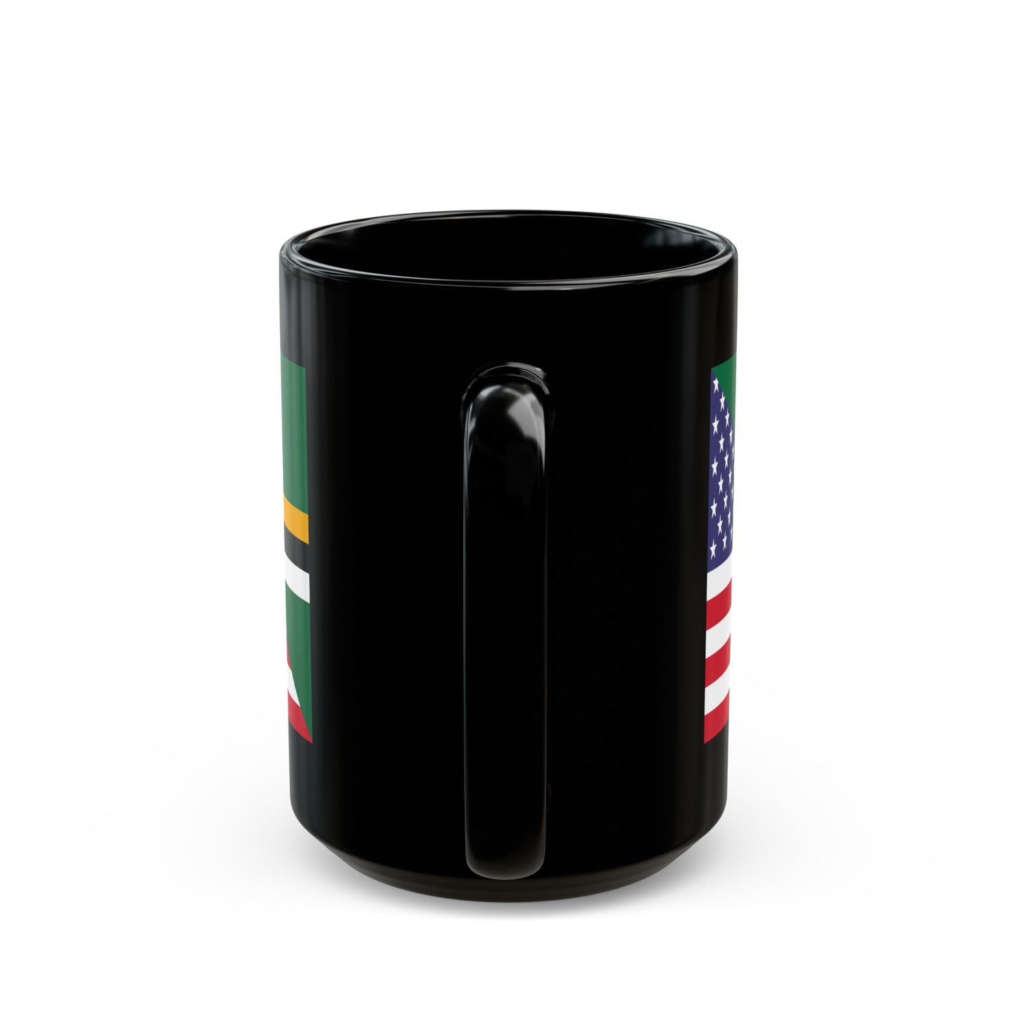 Dominican American Flag Dominica USA Half Black Mug (11oz, 15oz)