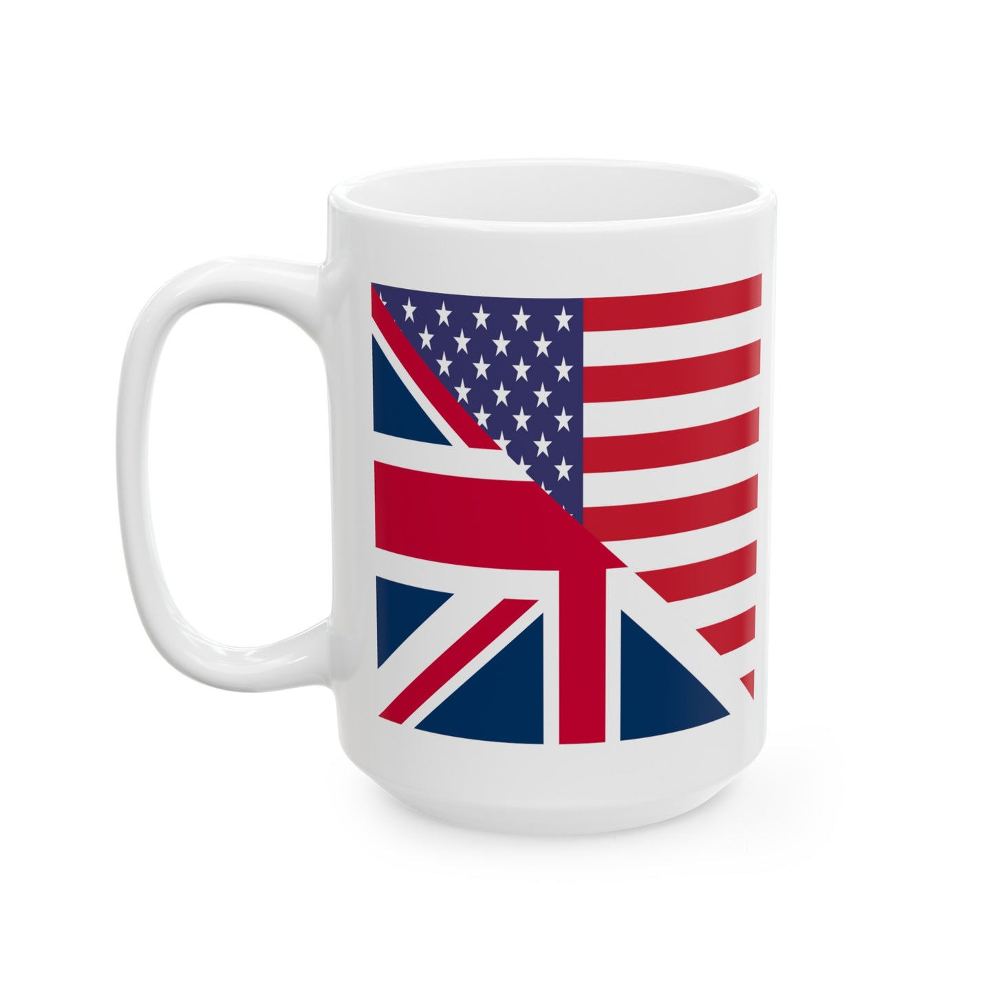 English American Flag United Kingdom USA Ceramic Mug 11oz, 15oz Cup