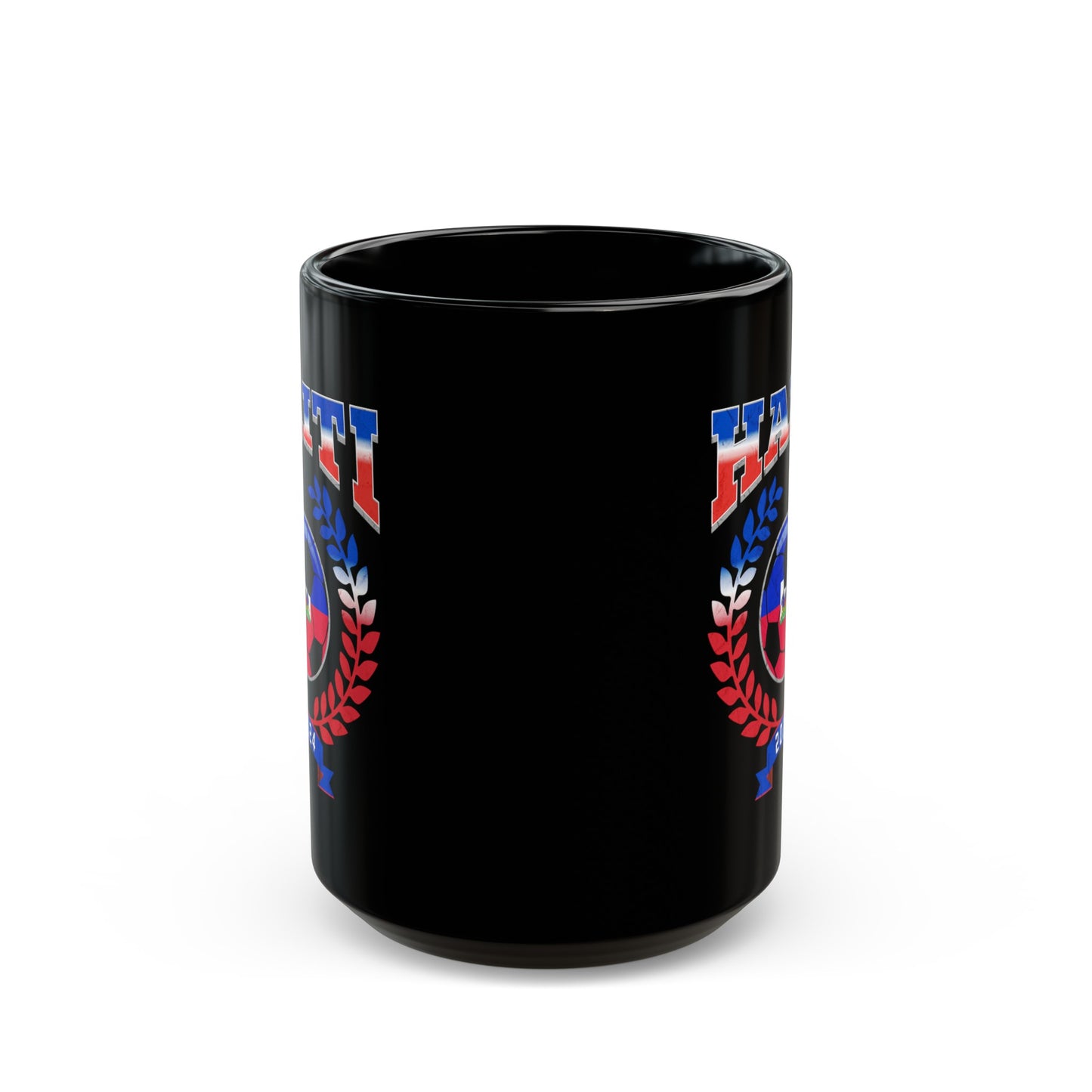 Haiti 2024 Soccer Football Championship Games Haitian Team Black Mug (11oz, 15oz)