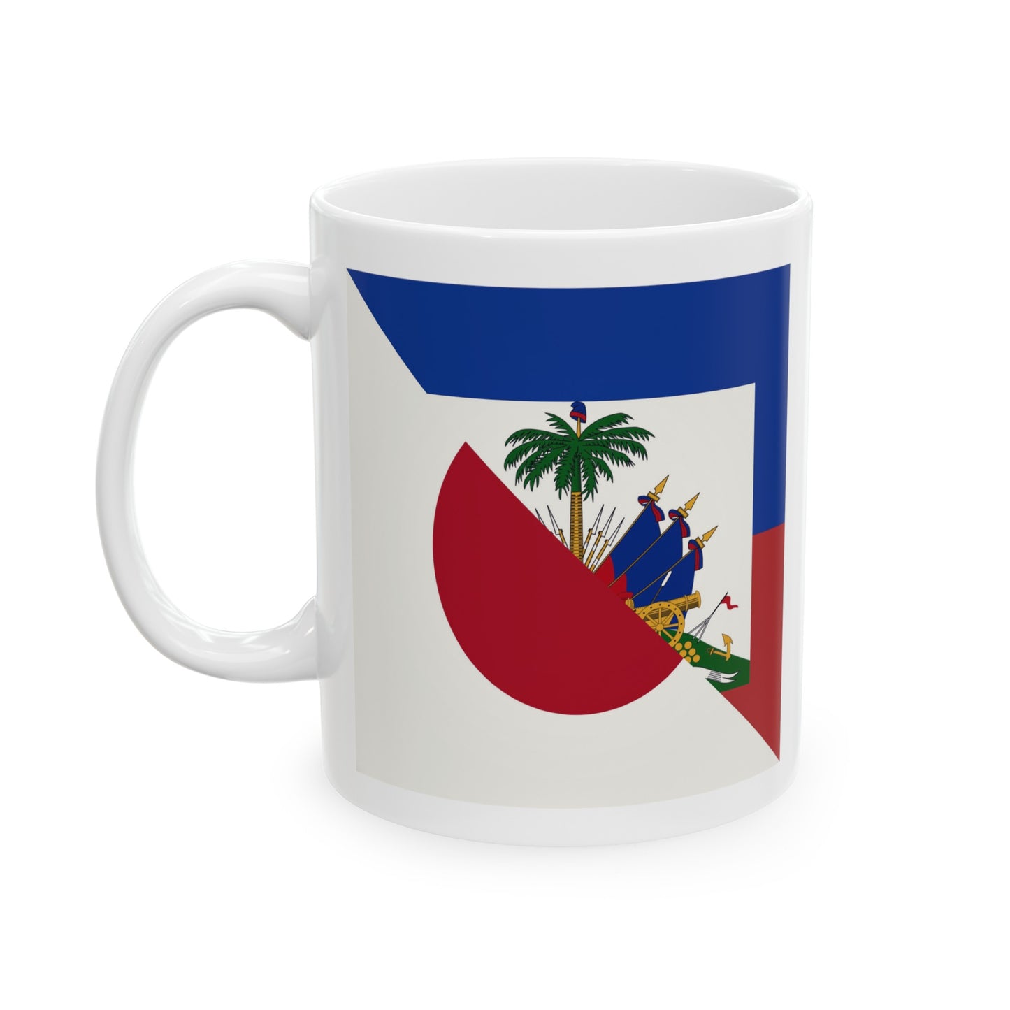 Haitian Japanese Flag | Half Haiti Japan Ceramic Mug 11oz, 15oz Cup