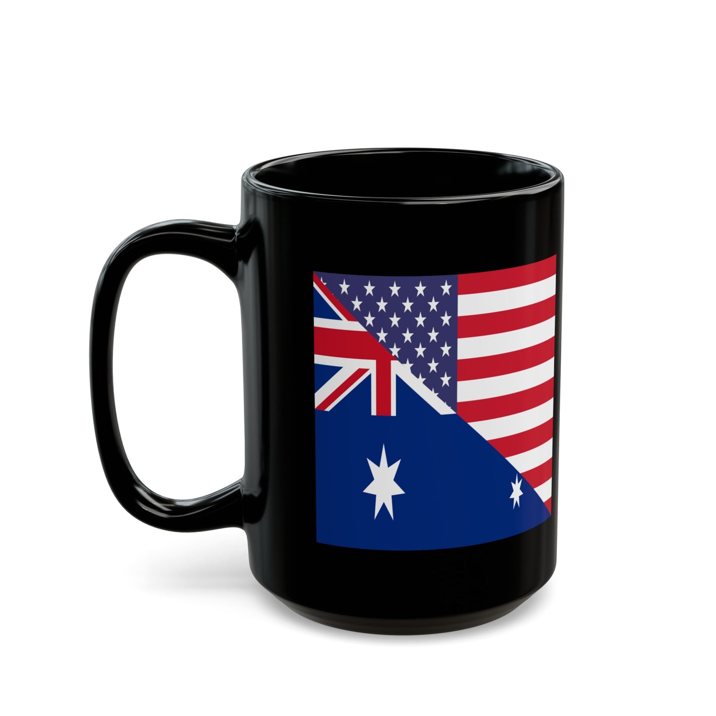 Australian American Flag Australia USA Black Mug (11oz, 15oz)