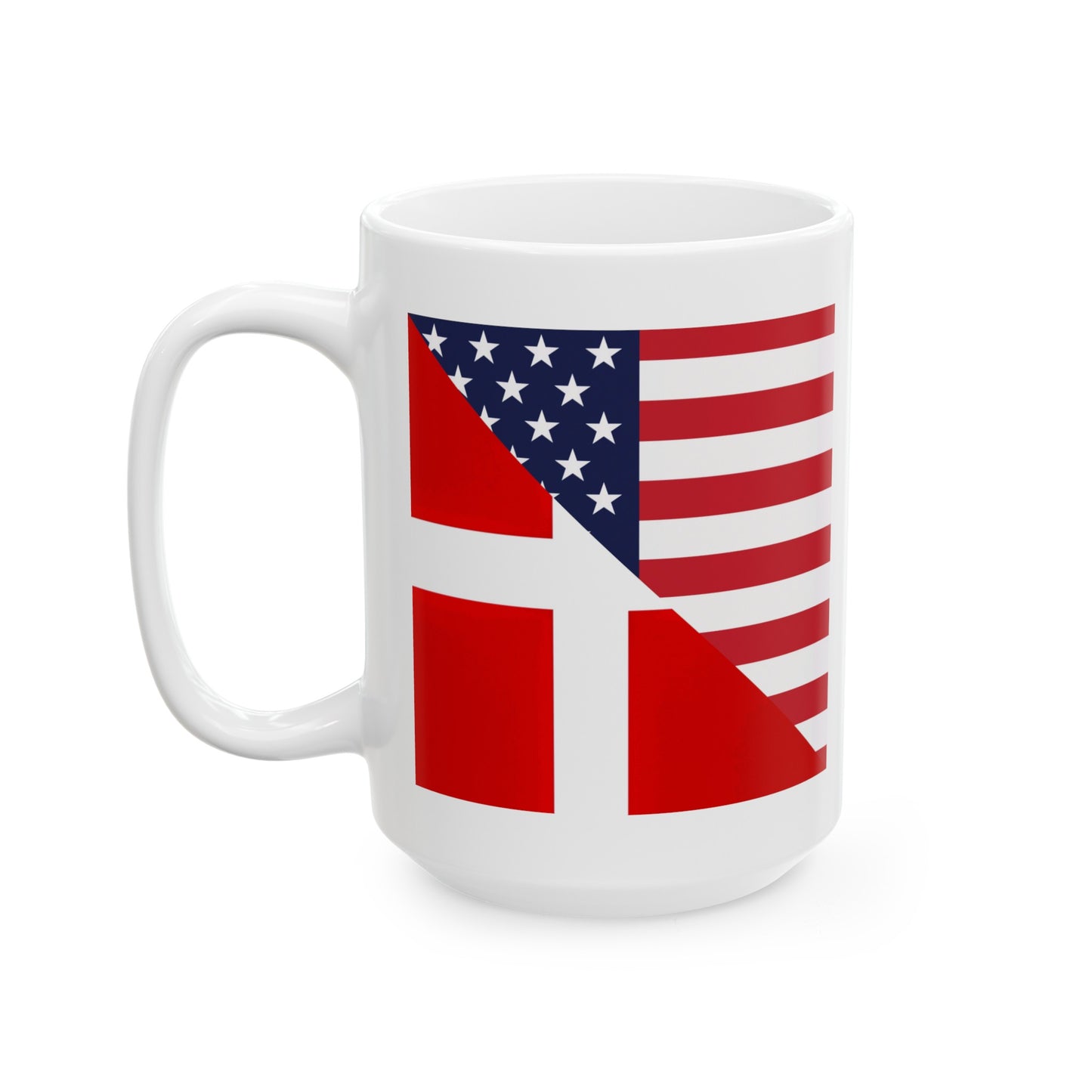 Denmark American Flag Danes Danish USA Ceramic Mug 11oz, 15oz Cup