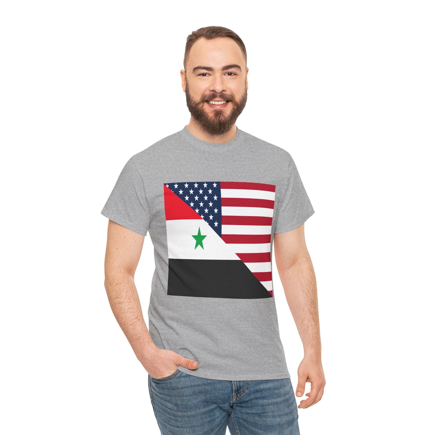 Syrian American Flag Half Syria USA T-Shirt | Unisex Tee Shirt