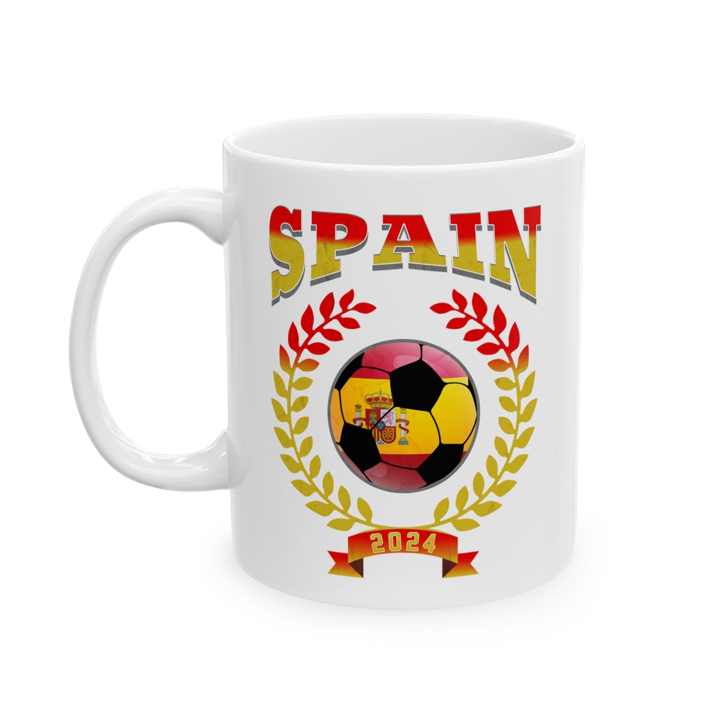 Spain 2024 Soccer Football Championship Games Spanish Team Ceramic Mug 11oz, 15oz Cup