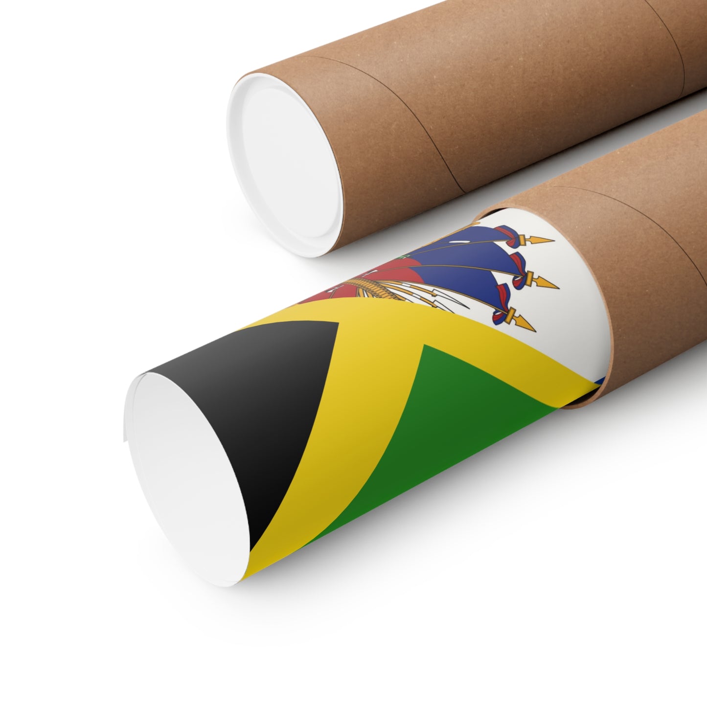 Haitian Jamaican Flag | Half Jamaica Haiti Premium Matte Poster