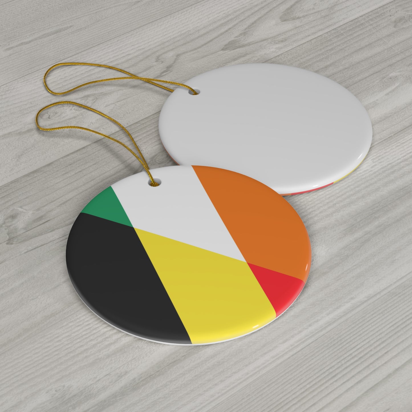 German Irish Flag Half Germany Ireland Ceramic Ornament | Christmas Tree Ornaments