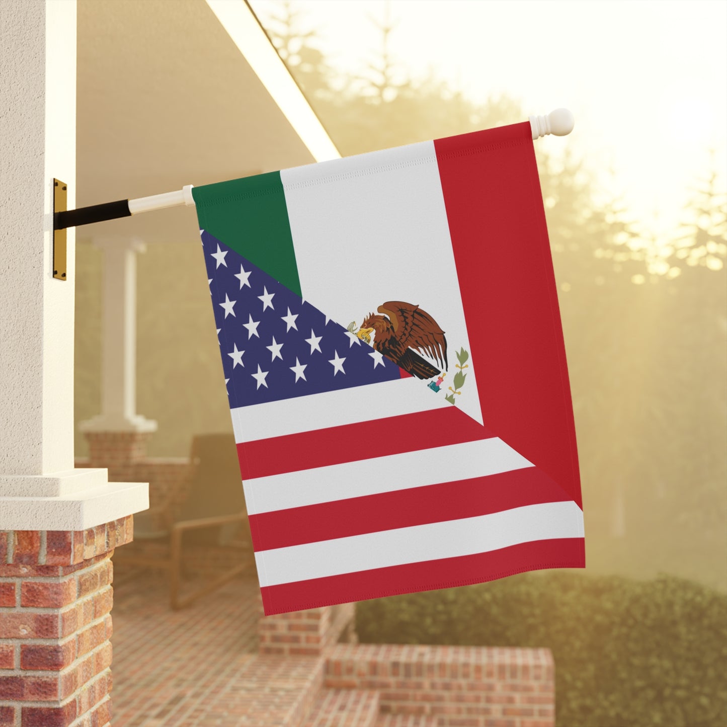 Mexican American Flag Garden & House Banner Mexico USA