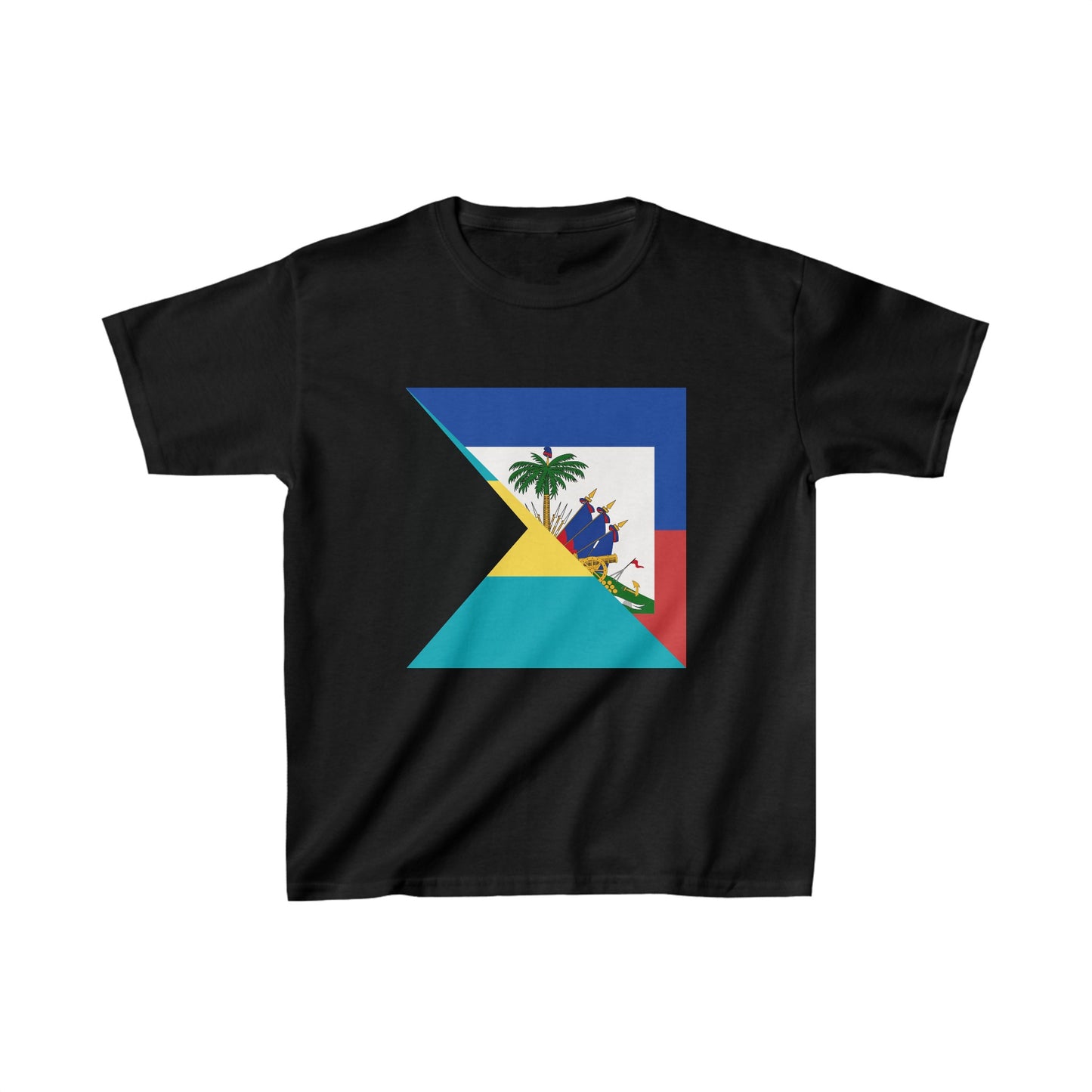 Kids Haiti Bahamas Flag | Half Haitian Bahamian Flag T-Shirt | Unisex Tee Shirt