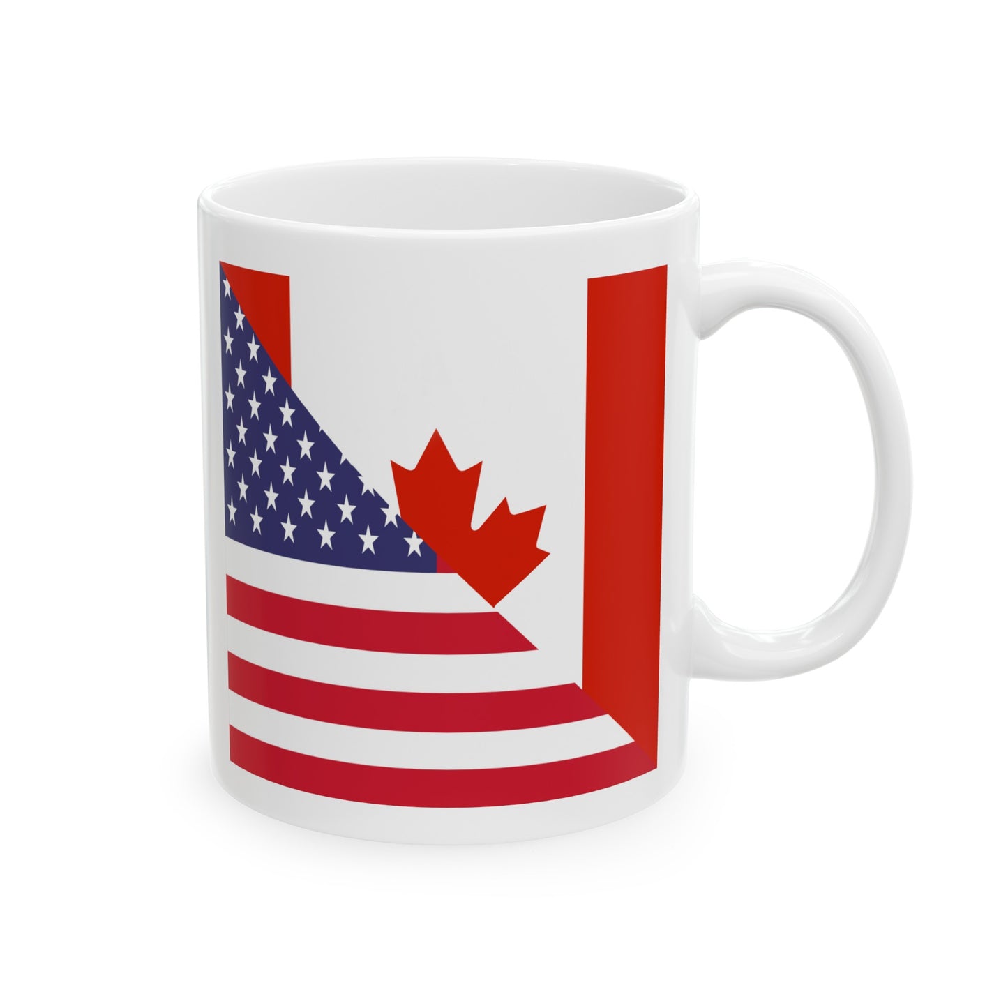 Canadian American Flag Canada USA Ceramic Mug 11oz, 15oz Cup