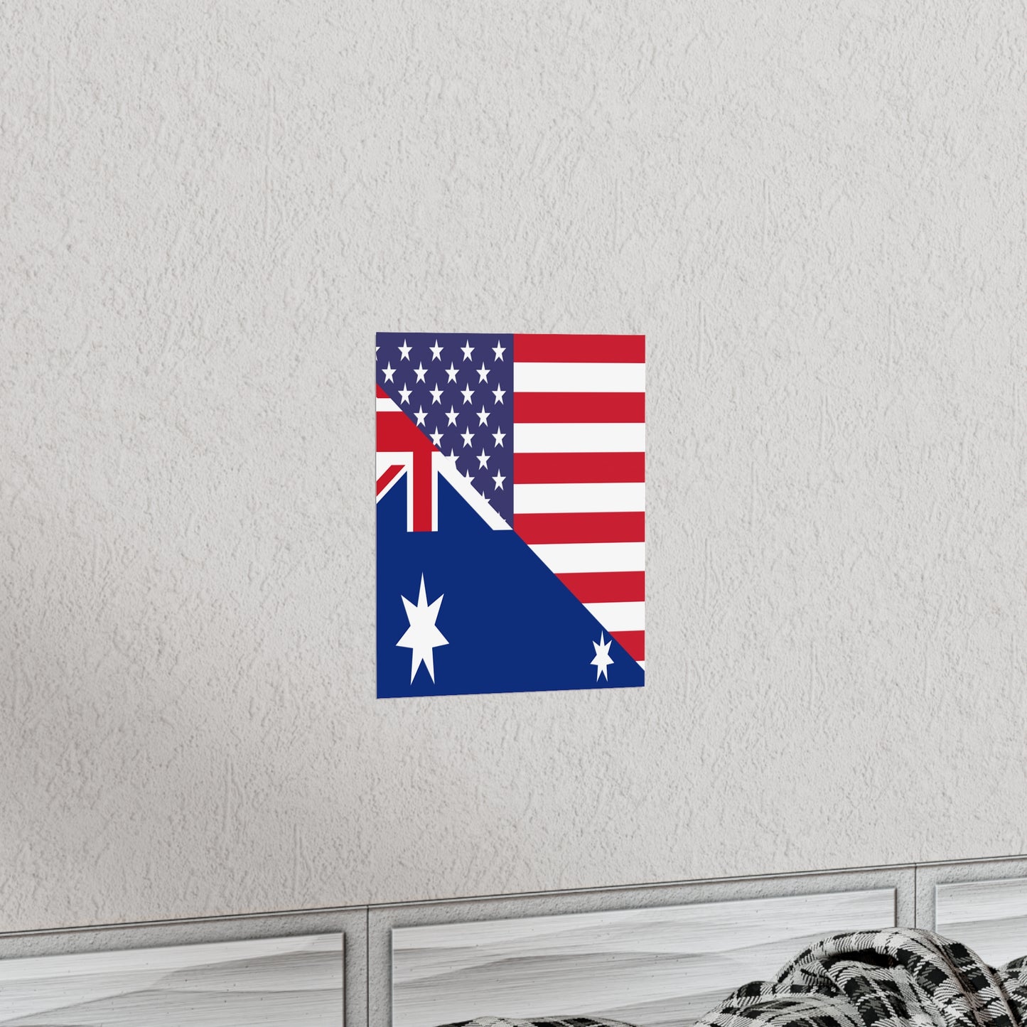 Australian American Flag Australia USA Premium Matte Poster