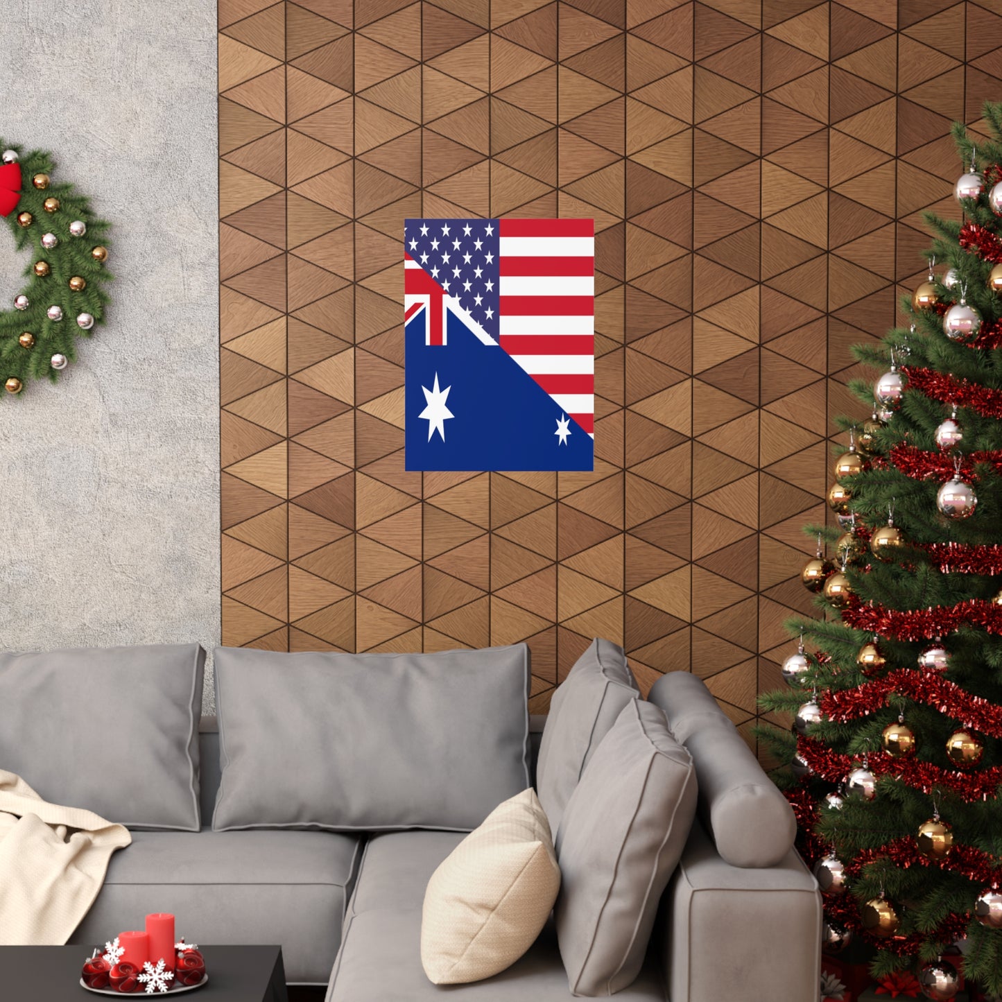 Australian American Flag Australia USA Premium Matte Poster