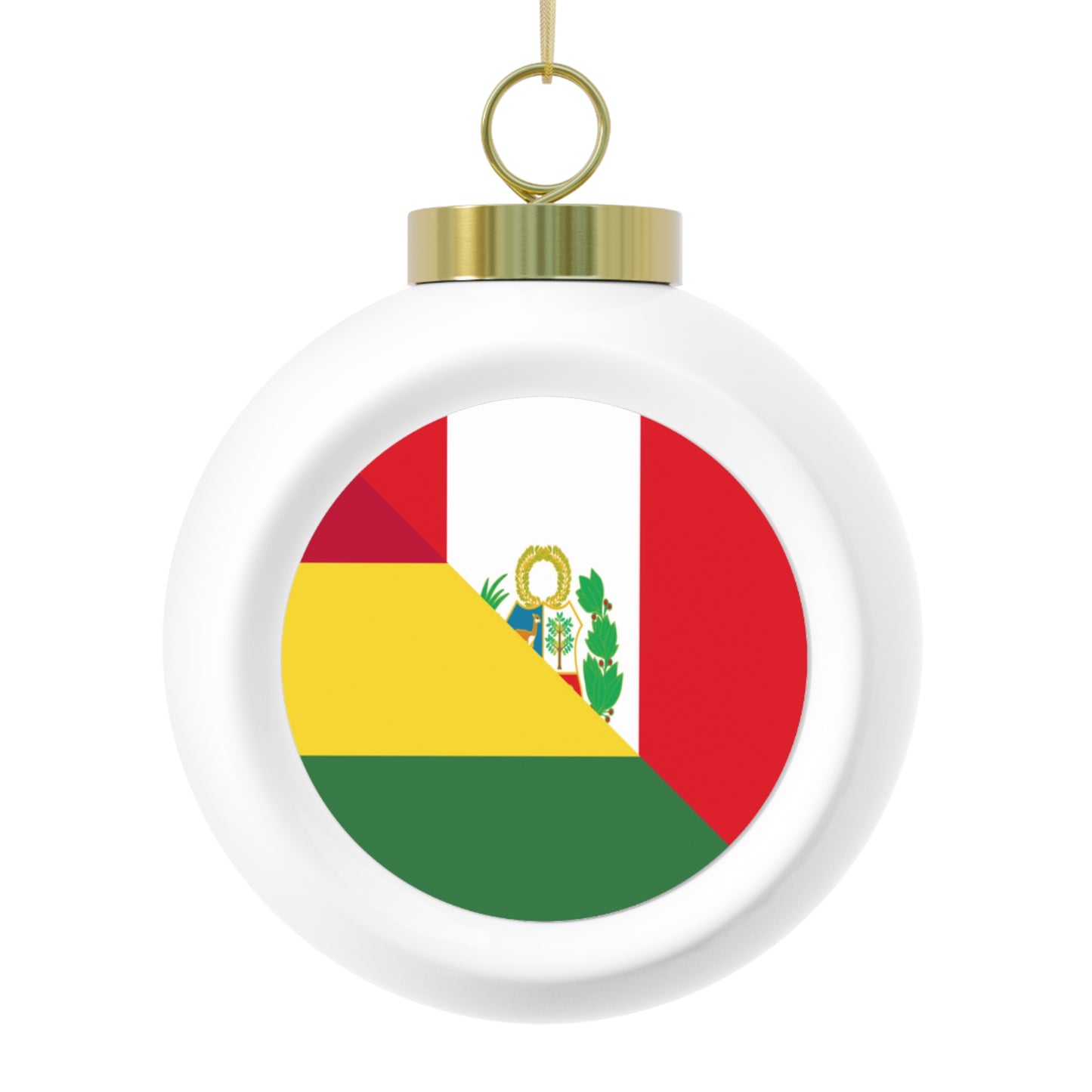 Peruvian Bolivian Flag Peru Bolivia Christmas Tree Ball Ornament