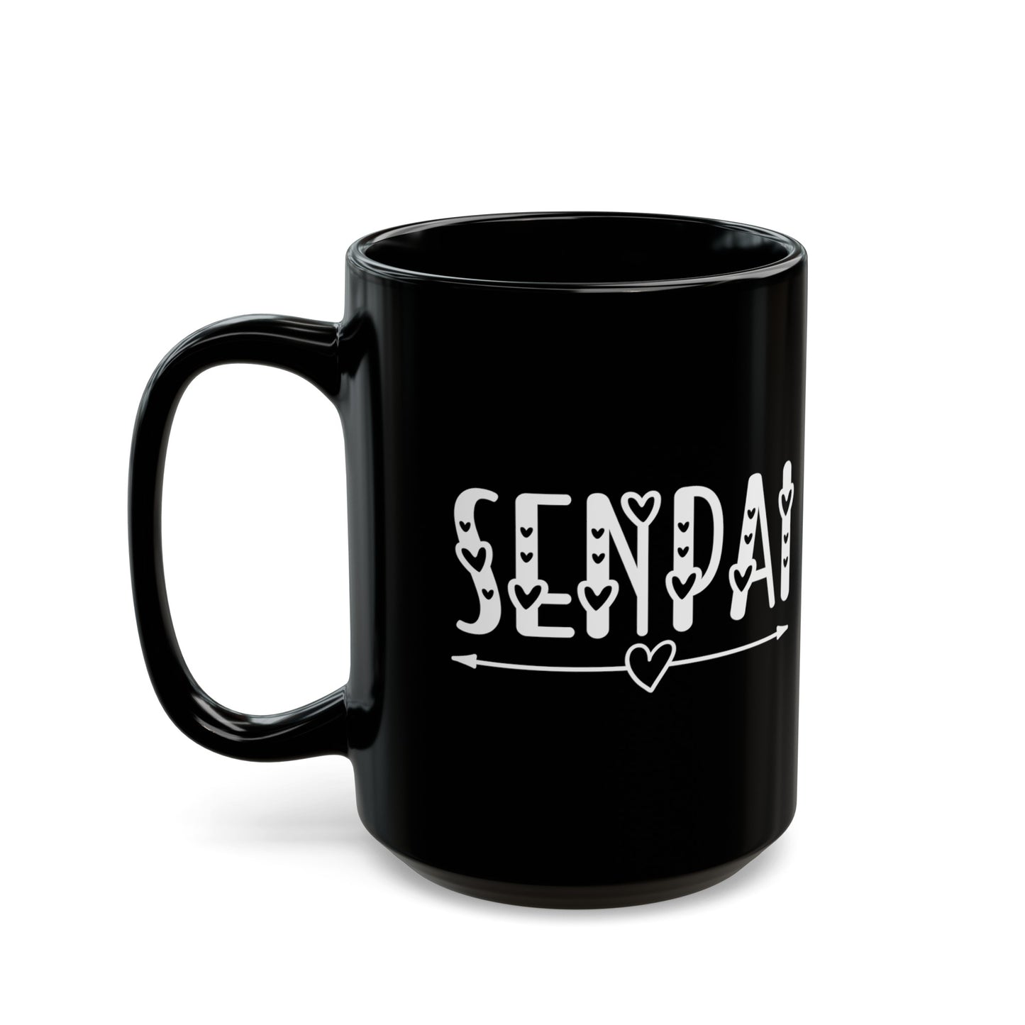 Senpai Hearts Anime Black Mug (11oz, 15oz)