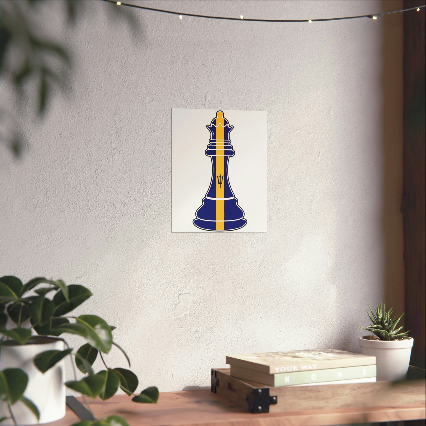 Bajan Queen Flag Chess Piece Barbados Premium Matte Poster