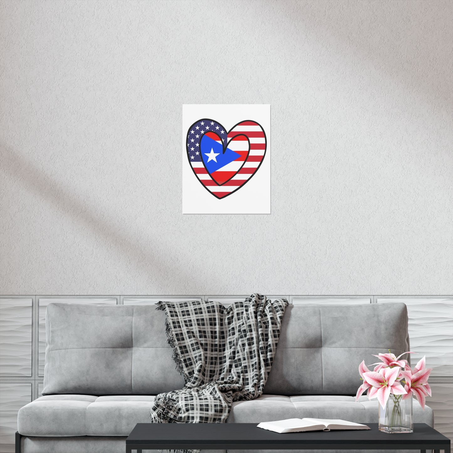 American Puerto Rican Inner Heart PR Rico USA  Premium Matte Poster