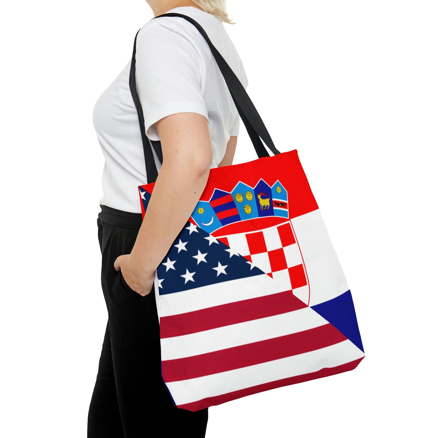 Croatian American Flag Croatia USA Tote Bag | Shoulder Bag