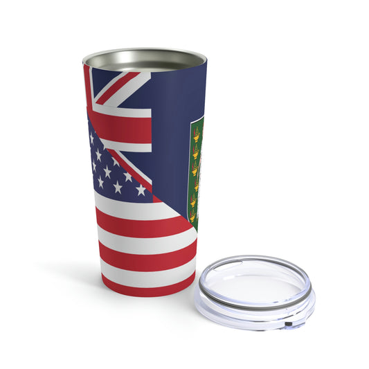 British Vigin Islands American Flag Half Islanders USA Tumbler 20oz