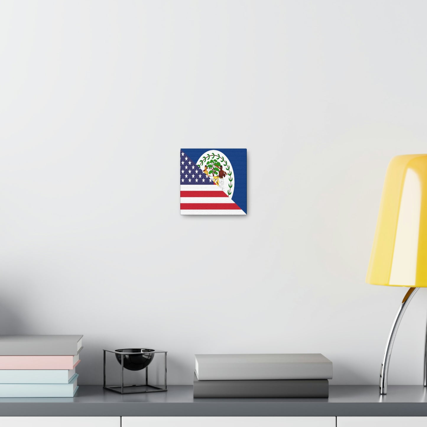 Belize American Flag Half Belizean USA Canvas Gallery Wraps | Wall Art