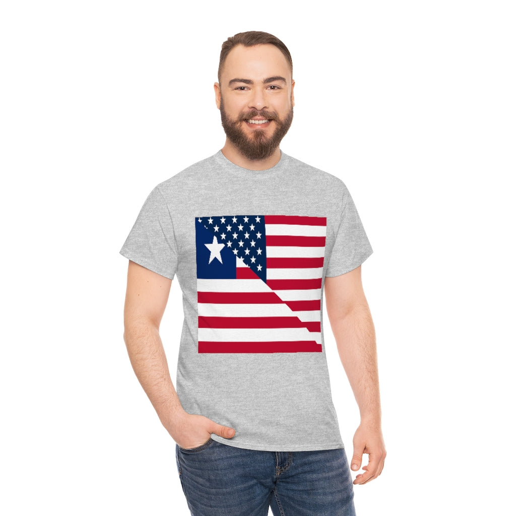 Liberian American Flag Tee Shirt | Unisex Liberia USA Tshirt