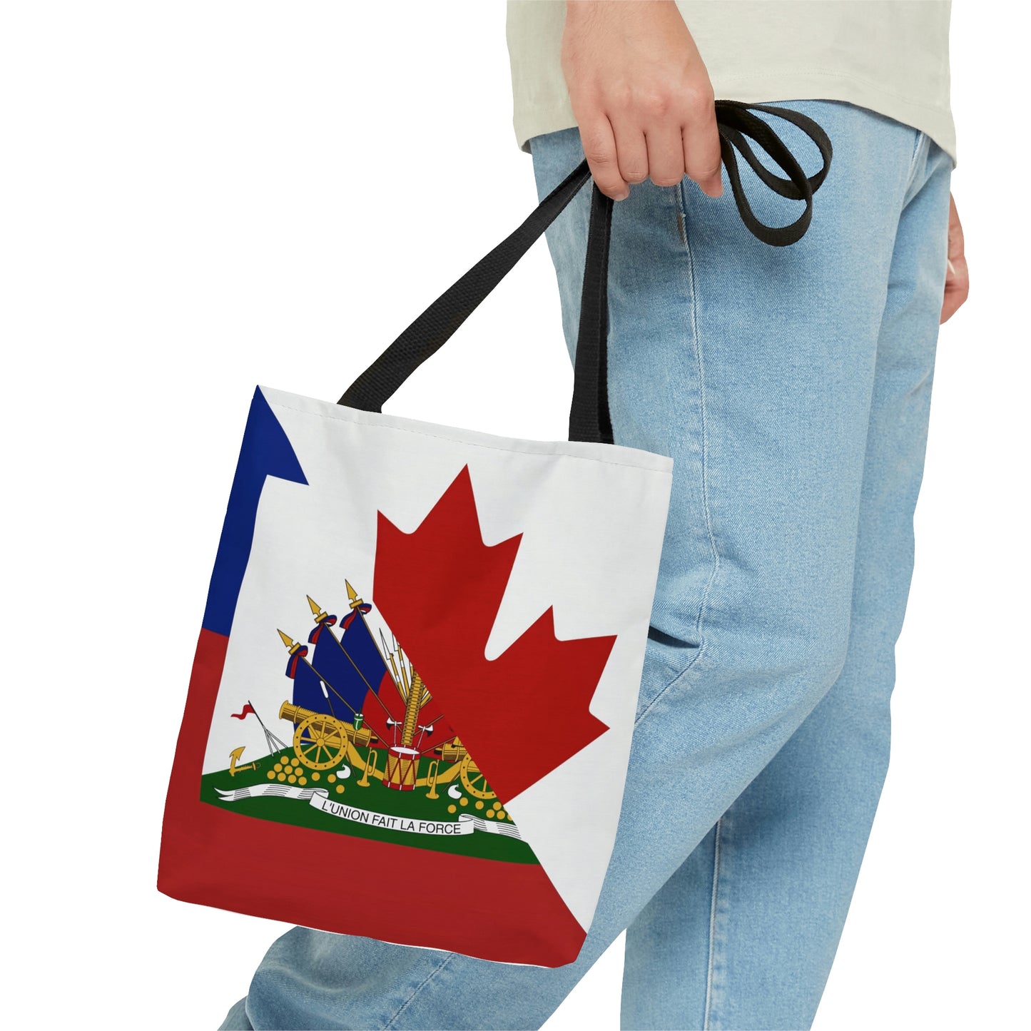 Haitian Canadian Flag | Half Haiti Canada Canadien Tote Bag | Shoulder Bag