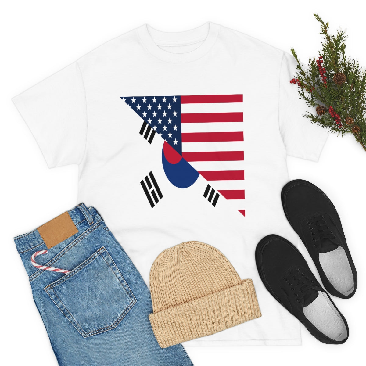 South Korean American Flag Half South Korea USA T-Shirt | Unisex Tee Shirt