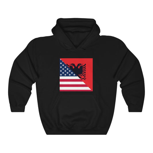 Albanian American Flag Hoodie | Unisex Albania USA Hooded Sweatshirt