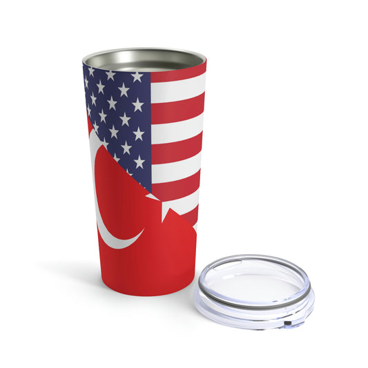 Turkey American Flag Half Turkish USA Tumbler 20oz