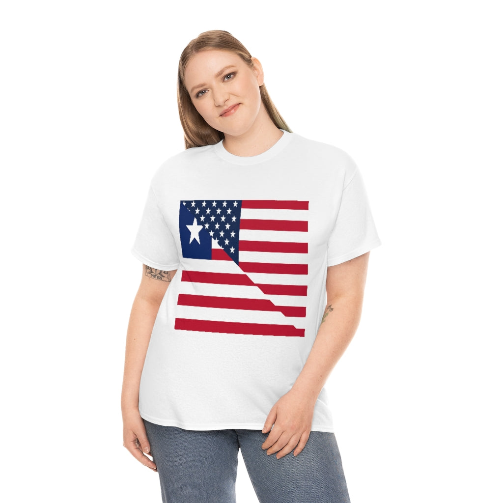 Liberian American Flag Tee Shirt | Unisex Liberia USA Tshirt