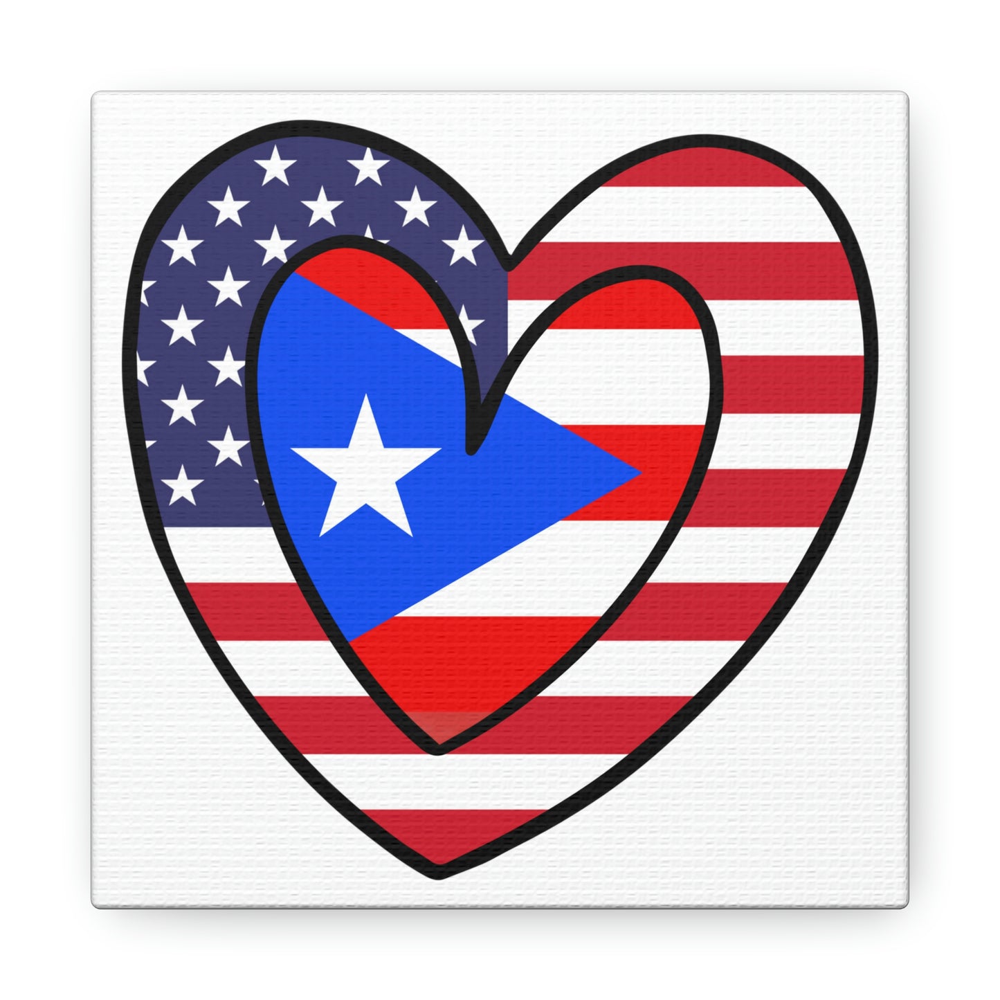 American Puerto Rican Inner Heart PR Rico USA  Canvas Gallery Wraps | Wall Art