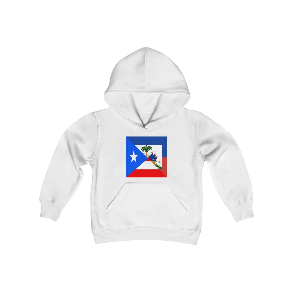 Kids Puerto Rican Haitian Flag Hoodie | Unisex Boricua Haiti