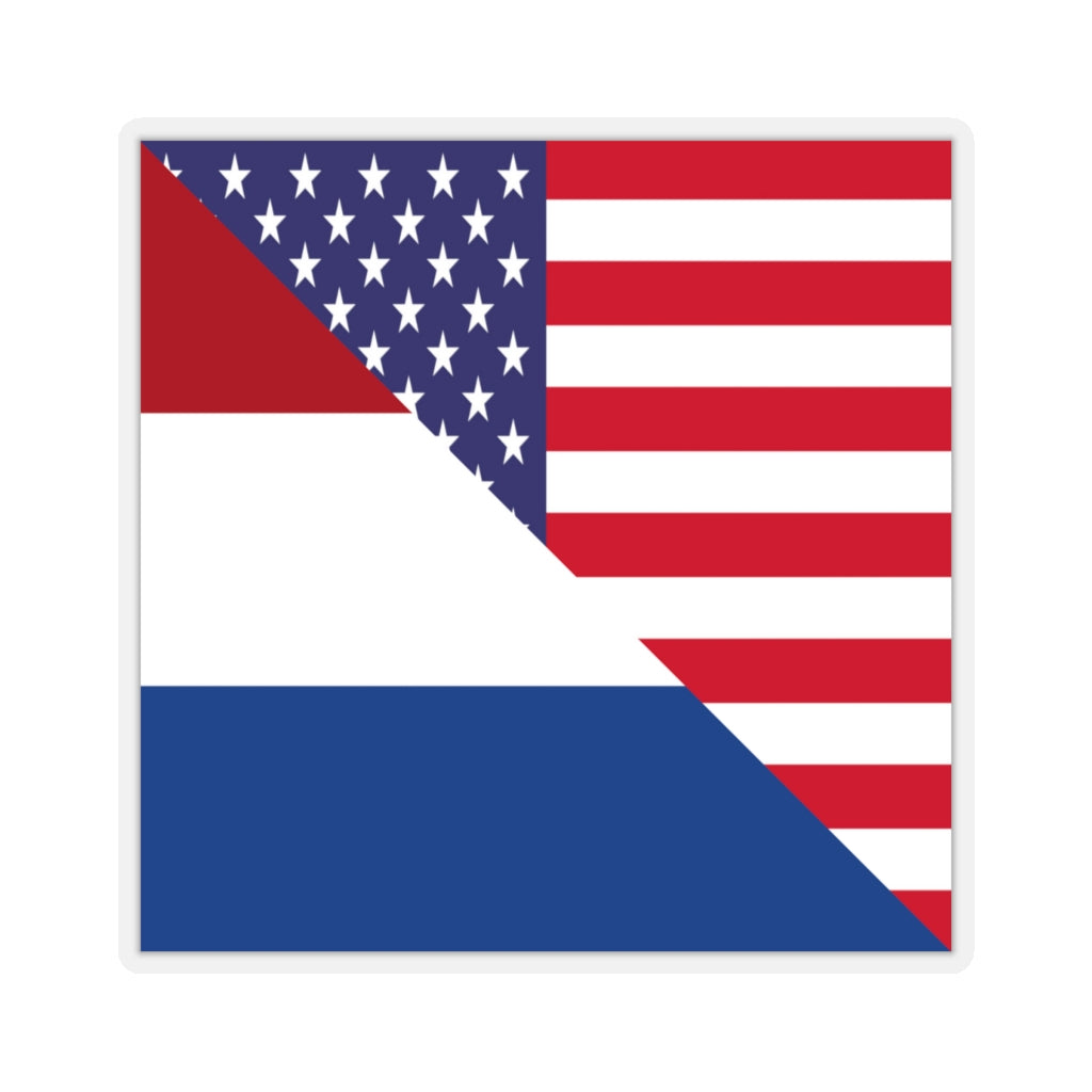 Dutch American Flag Sticker | Netherlands USA Stickers