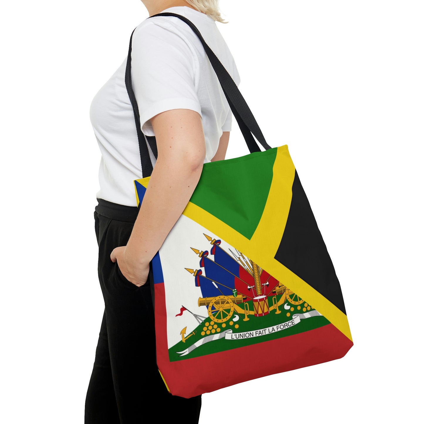 Haitian Jamaican Flag | Half Jamaica Haiti Tote Bag | Shoulder Bag