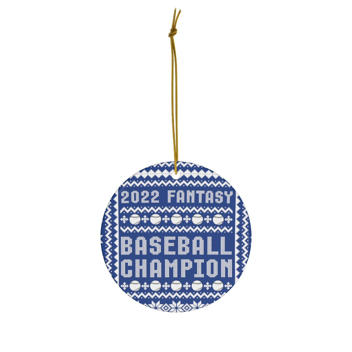 Fantasy Baseball Champion 2022 Ceramic Ornament | Champ Christmas Tree