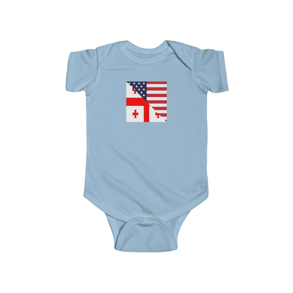 Georgian American Flag Baby Bodysuit | Georgia Baby Girl Boy