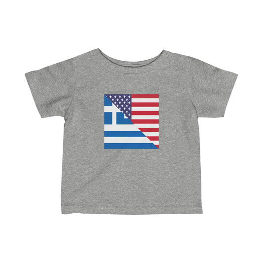 Infant Greek American Flag Half Greece USA Toddler Tee Shirt