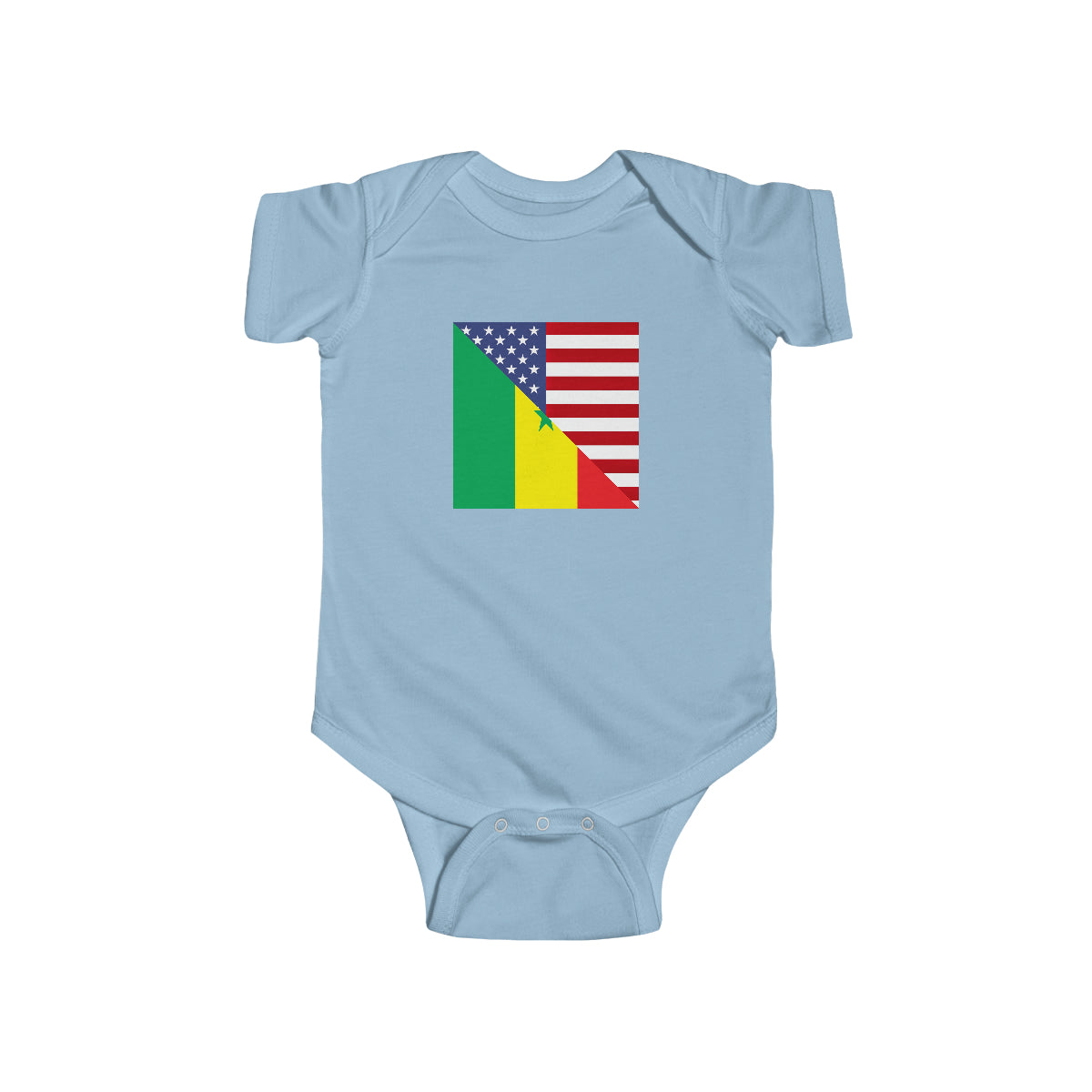 Senegalese American Flag Baby Bodysuit | Senegal USA Newborn Girl Boy