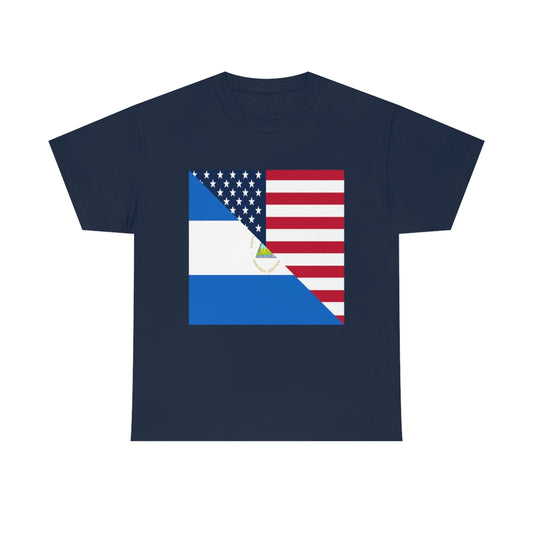 Nicaragua American Flag T-Shirt | Unisex Nicaraguan USA Tee Shirt