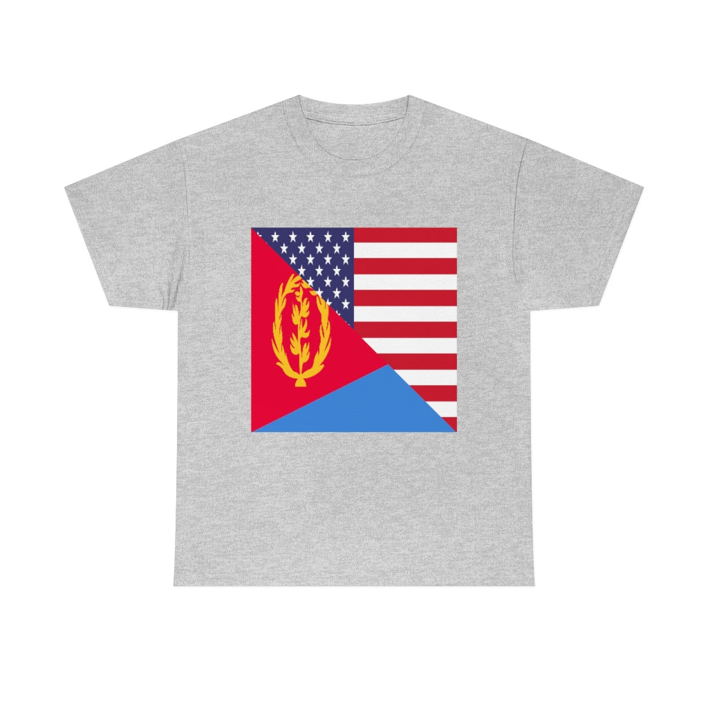 Eritrea American Flag Tee Shirt | Unisex Eritrean USA Tshirt